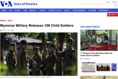 ミャンマー軍が109人の未成年兵士を解放 画像