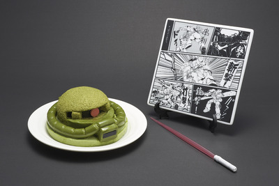 量産型ザク、とうふのつぎはケーキに…ビーム・サーベル模した串も付属 画像