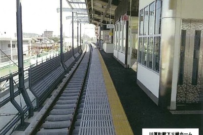 近鉄川原町駅付近の連立事業、下り線が高架に…10月25日 画像