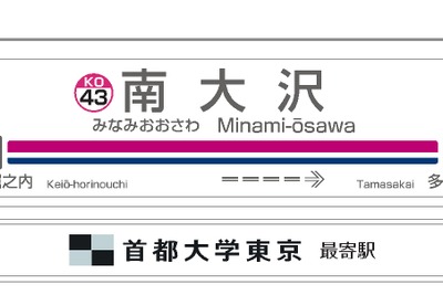 京王、南大沢駅に副駅名標板を設置…広告効果を検証 画像