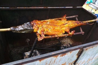 ワニの姿焼きはいかが？　タイ北部のケータリング会社 画像