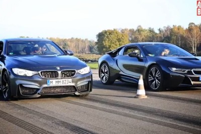 PHV 対 直6ツインターボ…BMW i8 とM4クーペ が加速競争［動画］ 画像