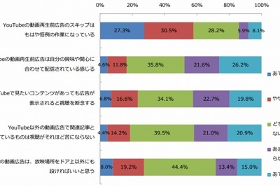 YouTubeの課題…2割以上が「動画広告が入ると視聴しない」 画像