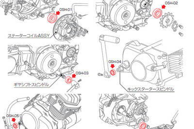 モンゴリ、エイプ 向けエンジン用オイルシール発売…キタコ 画像