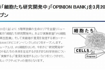 春休みに行きたい…日本科学未来館、IPS細胞などを新たに展示 画像