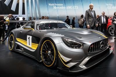 【ジュネーブモーターショー15】メルセデス-AMG GT にレーサー「GT3」…市販車と異なる6.2リットルV8搭載 画像