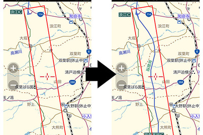 iOS向け MapFan＋、オフライン用地図データを更新…常磐道新規開通など 画像