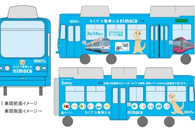 筑豊電鉄、nimoca導入記念のラッピング車運行 画像