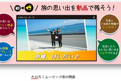 ANAセールス、旅先の写真・動画のアプリ「たびろくムービーズ」を提供 画像