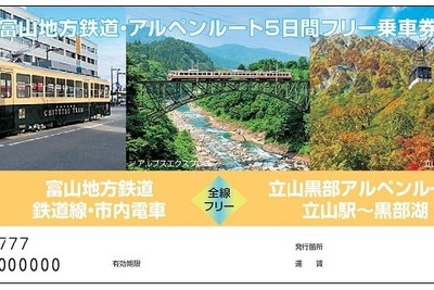 富山地鉄、アルペンルートのフリー切符発売 画像
