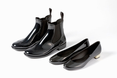 雨の日だってフォーマル感…ウィングチップを配したレインブーツ 画像