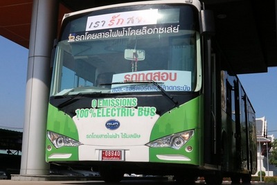 電気バス試験運行、バンコク都内の路線で 画像