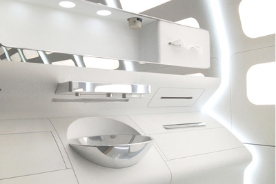 ジャムコ、未来の航空機用化粧室「Lavatory X」のモックアップを発表 画像