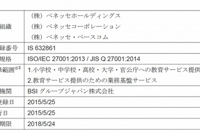 ベネッセ、関連会社とともに情報セキュリティ国際認証を取得 画像