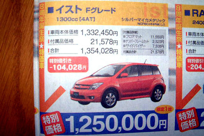【新車値引き情報】8周年で限定8台、値引き8並び 画像