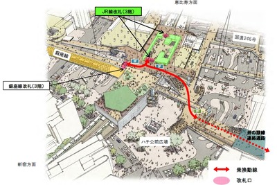 【新聞ウォッチ】JR渋谷駅再開発…長い連絡通路の埼京線ホーム、山手線隣に移設 画像