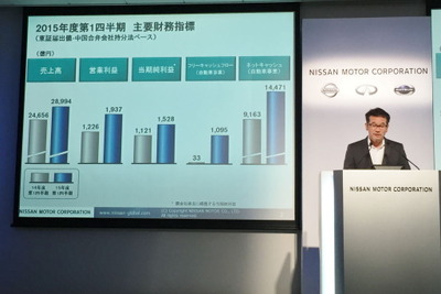 日産の第1四半期決算、田川常務「非常に良い結果が出た。収益は上振れている」 画像