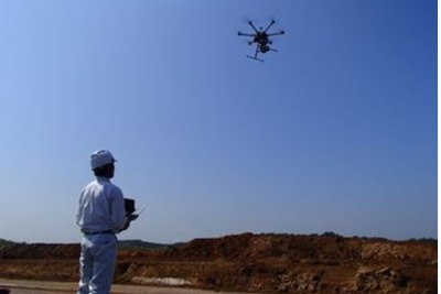 鹿島など、ドローン測量で3次元図面の作成を短時間化 画像