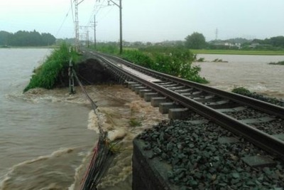 鉄道の災害運休区間、豪雨で関東各線が運休も約70km減…9月末 画像