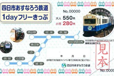 四日市あすなろう鉄道、フリー切符をリニューアル…券面に新車両デザイン 画像