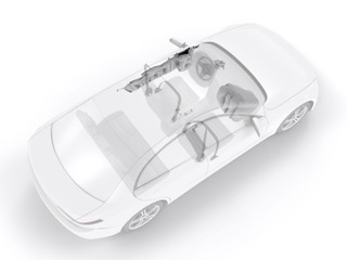 新型エアバッグ、頭部に加わる回転力を吸収---ZF、平行セル型を開発 画像