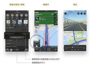 カーナビタイムがドラレコ機能搭載…iOS向け、衝撃検知・自動記録対応 国内初 画像