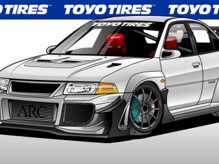 三菱 ランエボ5 を450馬力のワイドボディに…トーヨータイヤがSEMA 2019で発表へ 画像