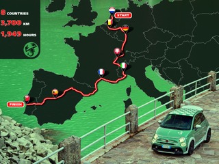 アバルト 695、欧州8か国3700kmを1949時間以内に走破へ…ブランド誕生70周年の締めくくり 画像