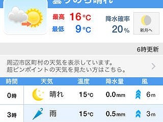 マピオン、iOSアプリ 超ピンポイント天気 の提供開始 画像