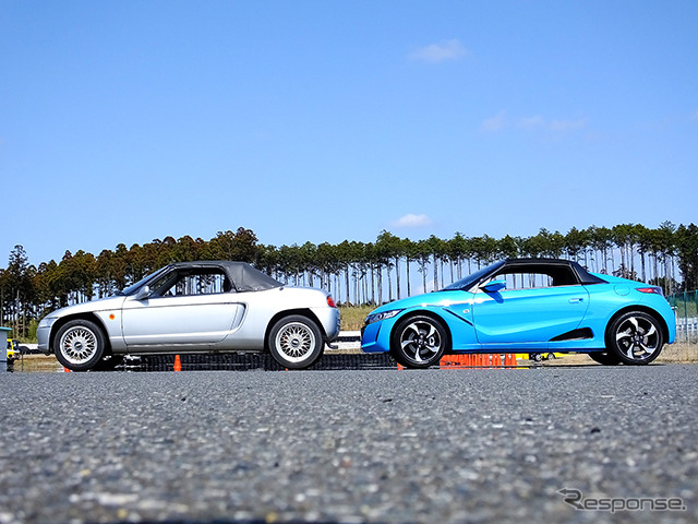 ホンダ S660 プロトタイプ 公開 ホンダの軽ミッドシップ 新旧比較 ビート と S660 を並べてみた 3枚目の写真 画像 レスポンス Response Jp