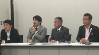 消防職員採用で、色覚検査が導入されていることについて語る地方議員ら（1月16日、衆議院議員会館）