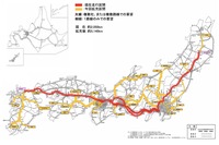 拡充したダブル連結トラックの通行区間