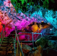 CAVE OKINAWAは、沖縄県中部のうるま市石川にある全長約200mの洞窟を探検できるサービスを観光客向けに提供