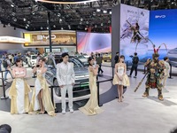 上海モーターショーのBYD取材風景