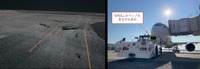 (左)空港内高精度3次元地図データイメージ (右)航空機のプッシュバック時のSRSS使用イメージ