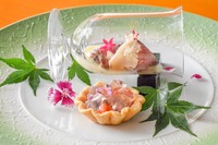 「ホホホタケ」を利用した料理例： 喜扇亭の「玉蜀黍のソース」