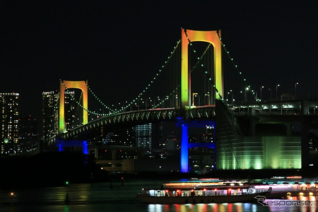 レインボーブリッジのスペシャルライトアップ