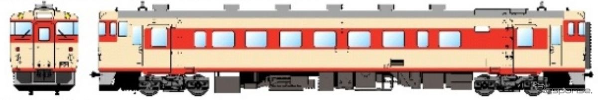 国鉄急行色に塗り替えられるキハ40 1798のイメージ。国鉄首都圏色に塗り替えられているキハ40 1807とのコンビも実現するかもしれない。