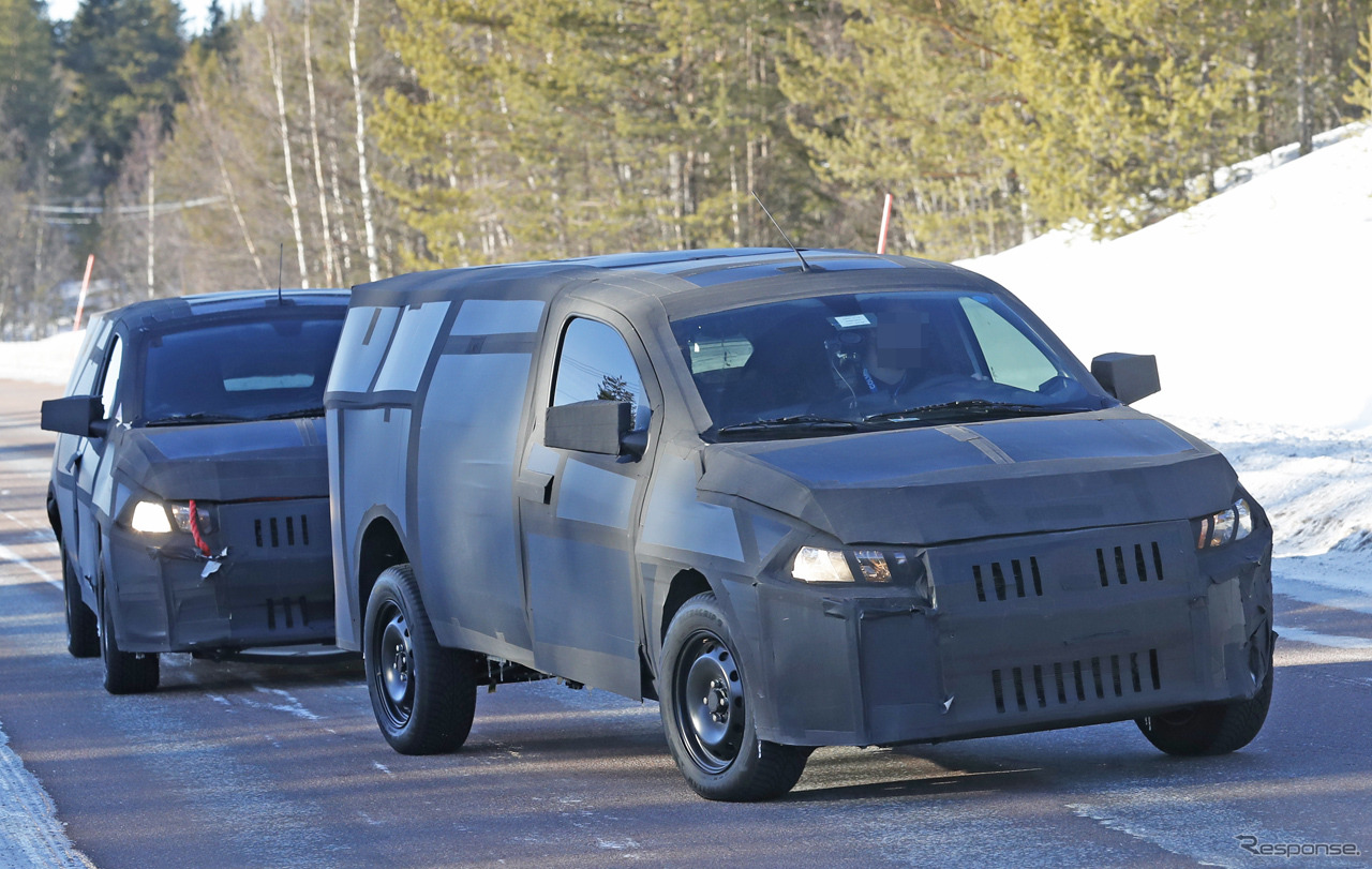 フィアット モビ ピックアップ開発車両（スクープ写真）