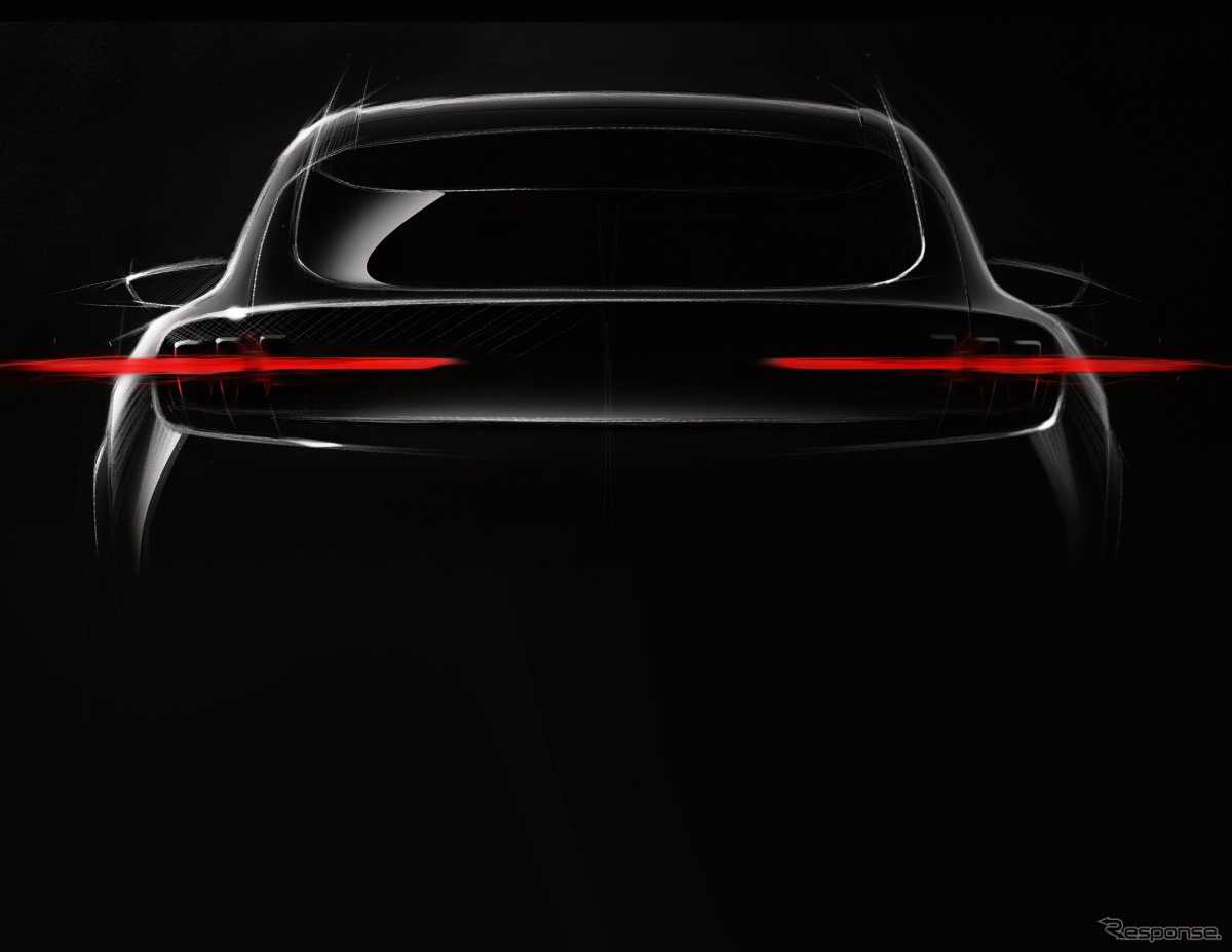 フォードモーターの次世代EVとして2020年に発表予定の高性能EVのティザースケッチ
