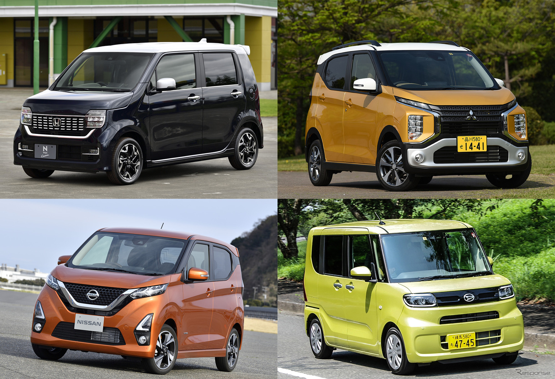 ホンダ N-WGN、三菱 eKクロス、ダイハツ タント、日産 デイズ