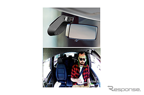 上：「ナウト」を車内から撮影した画像、下：インカメラからの映像