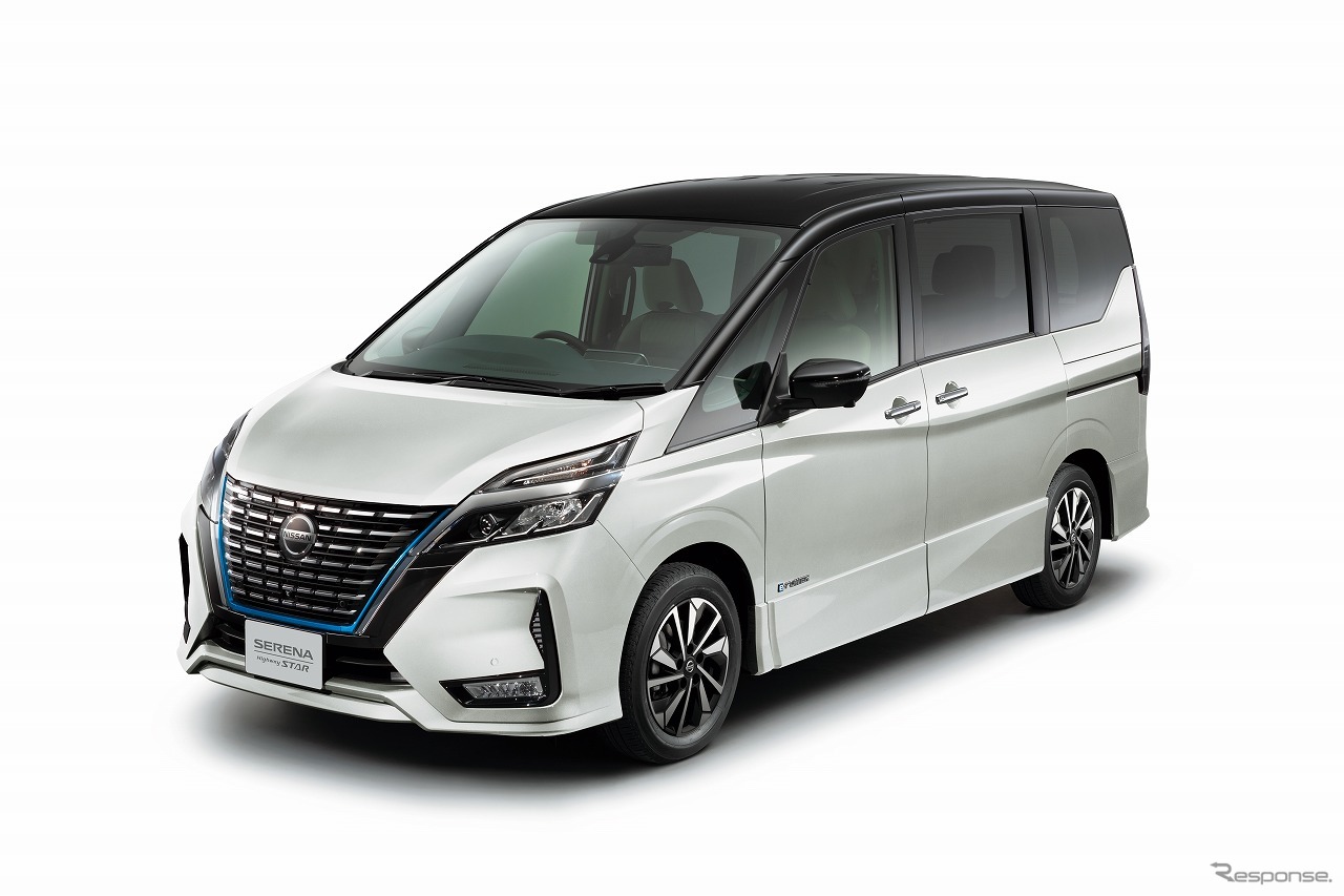 日産 セレナ e-POWER ハイウェイスターV（ボディカラーブリリアントホワイトパール＆ダイヤモンドブラック 2トーン、内装色グレー＆ブラック）