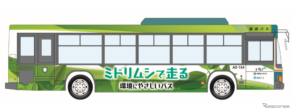 ユーグレナバイオディーゼル燃料で走る路線バス(西武バス)