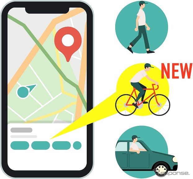 地図アプリ「ここ地図」、自転車ルートを追加