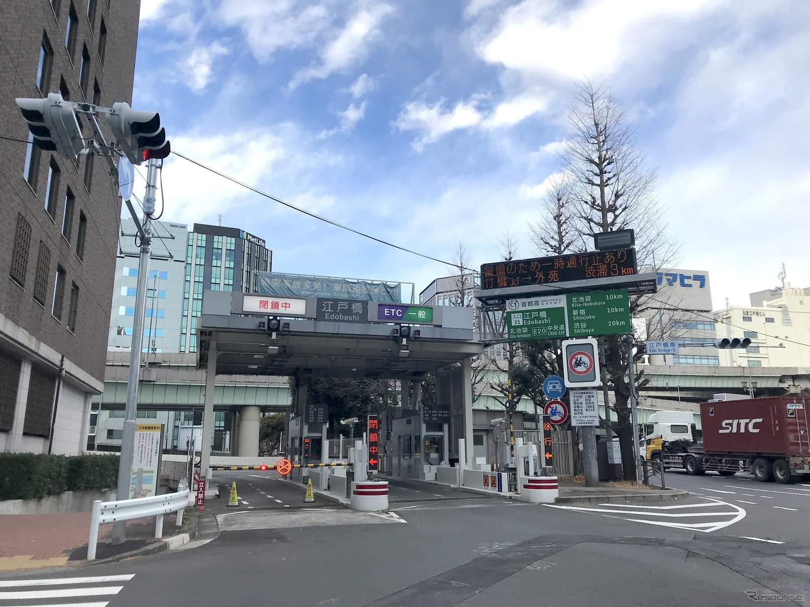 廃止される首都高速・江戸橋入口