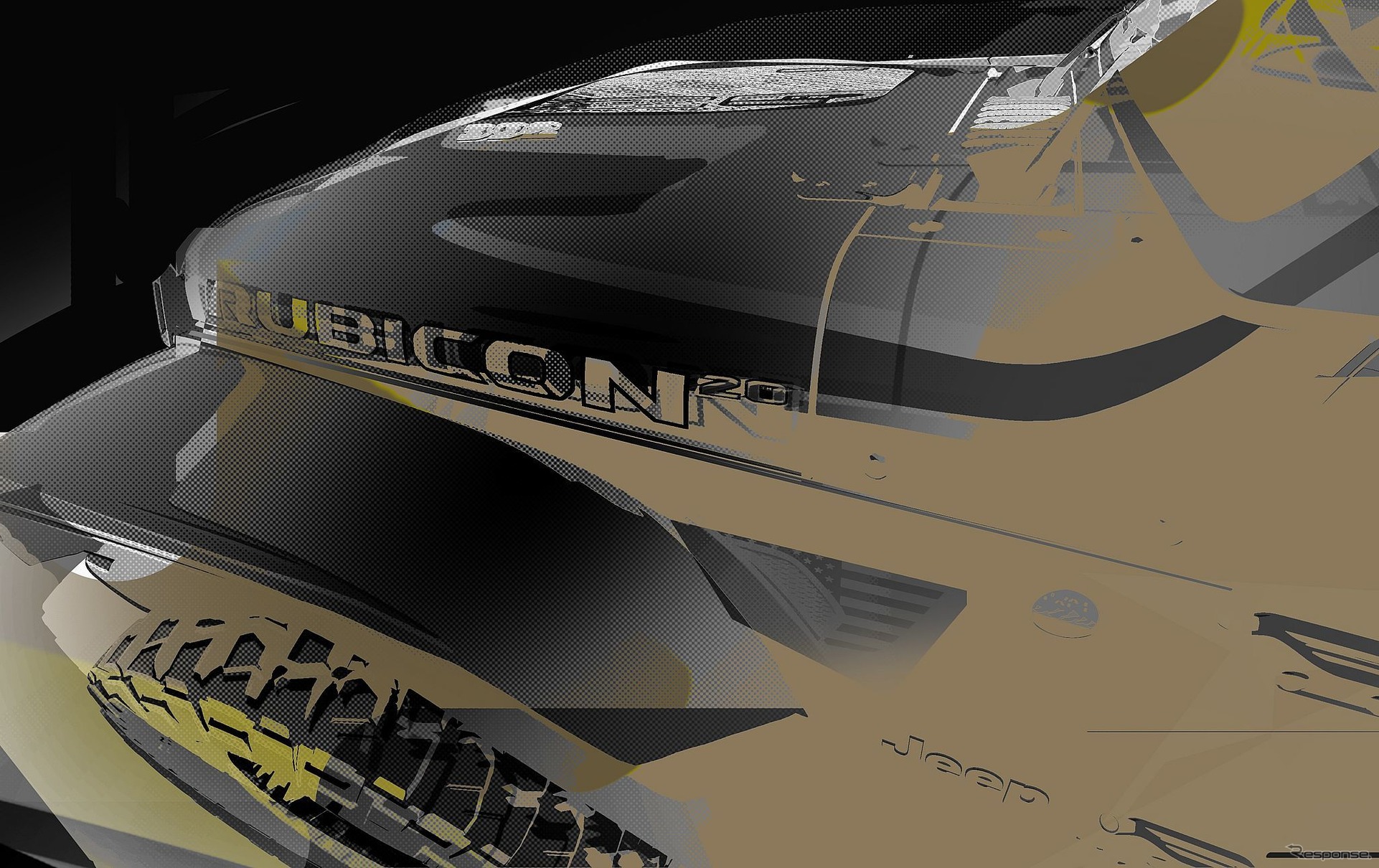 ジープのオフロード仕様「ルビコン」の20周年を祝うコンセプトカーのティザースケッチ