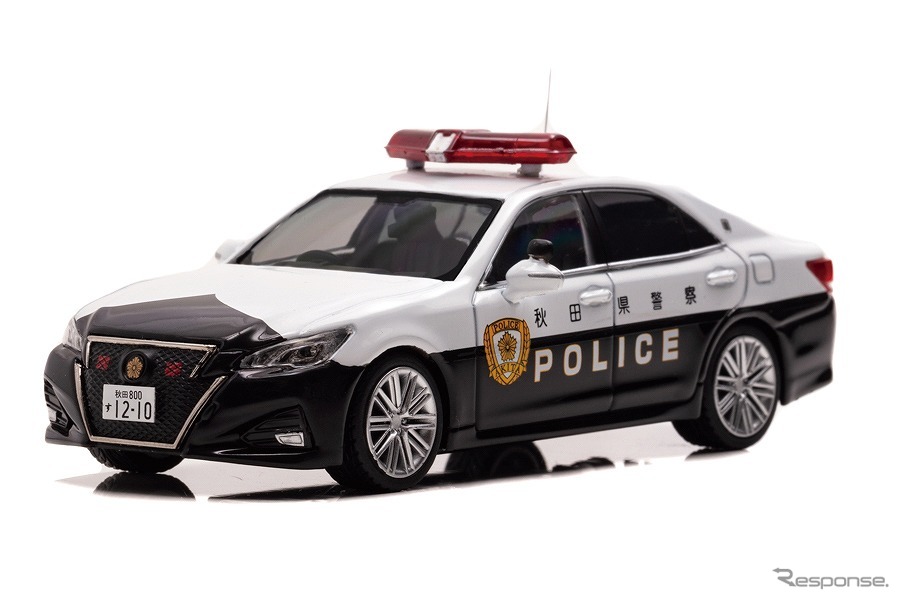 トヨタ クラウン アスリート（GRS214)）2019 秋田県警察高速道路交通警察隊車両（1/43スケールモデル）