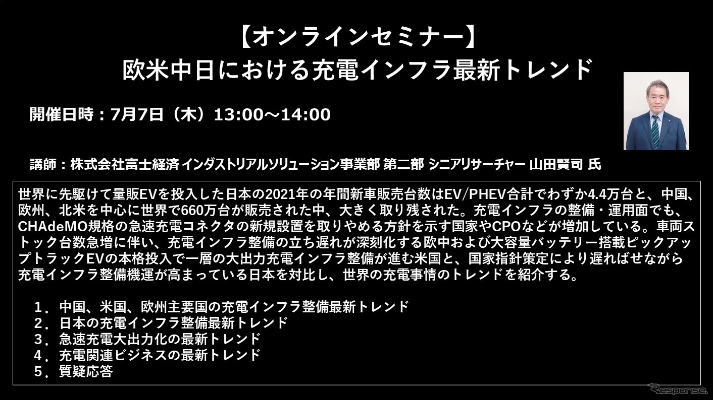 公開終了【セミナー見逃し配信】※プレミアム会員限定　欧米中日における充電インフラ最新トレンド