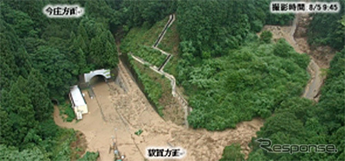災害発生状況：北陸道 下り線 敦賀トンネル付近